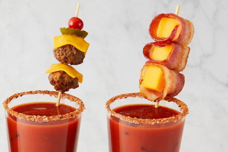 BaconWrapped Extra Melt Bloody Mary Garnish Recipe Land O’Lakes